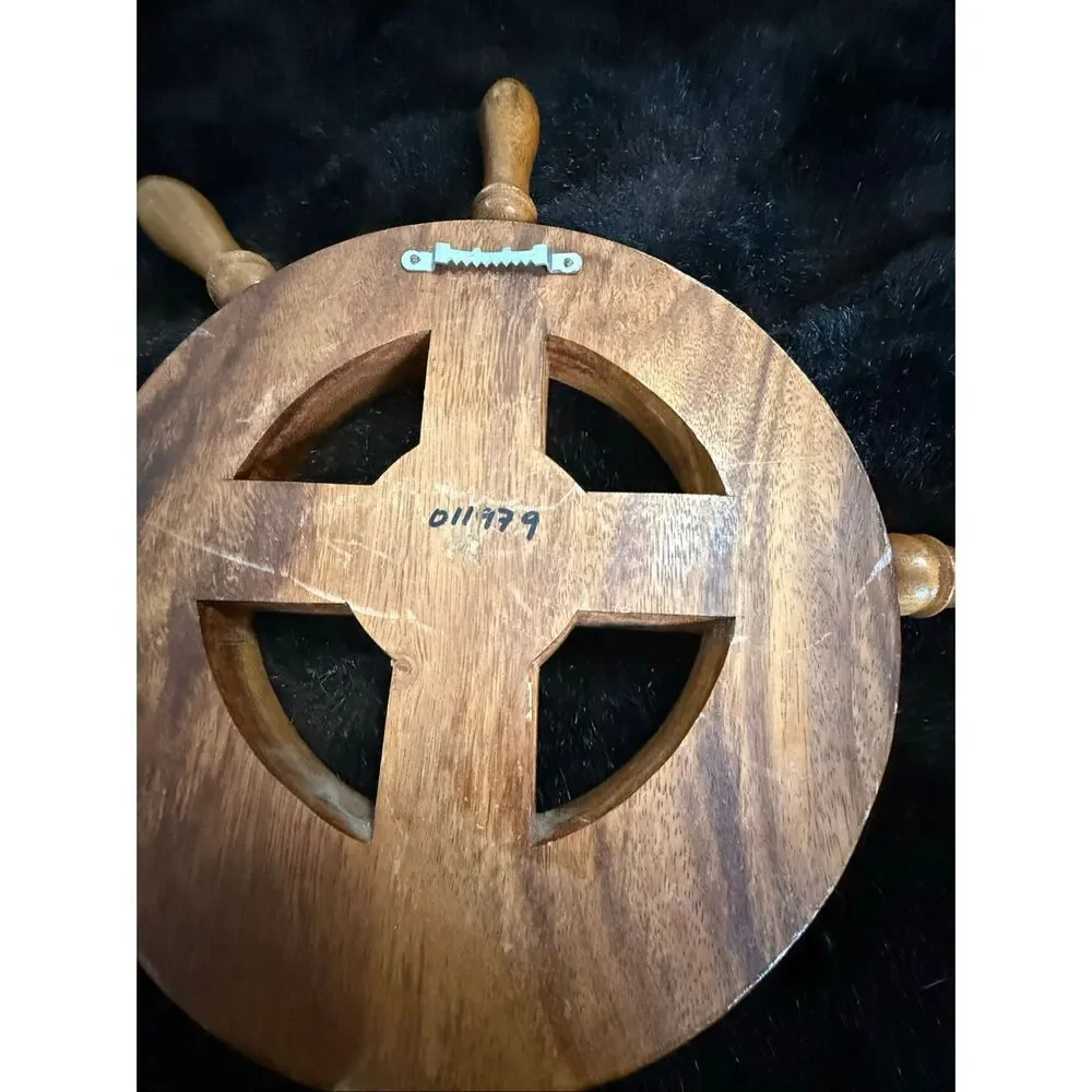 Vintage Wooden The Obedient Christian Wheel Wall Art 1970s Ships Wheel